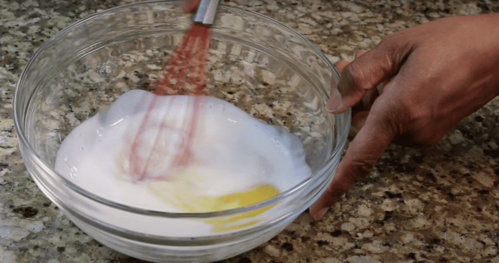 Wet ingredients for cornbread recipe